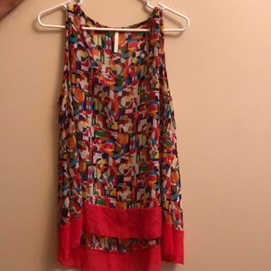 Multi Color and Shapes Tank Top Large